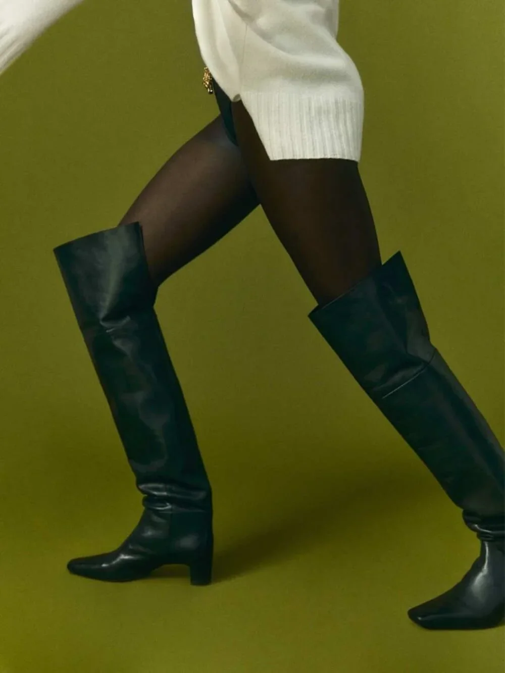 Reformation Ruby Over The Knee Boot in Black Size 7